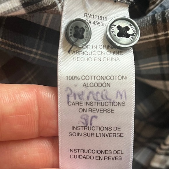 MICHAEL Michael Kors Men’s Plaid Long Sleeve Button Down Blue Brown Size XL - Picture 4 of 6